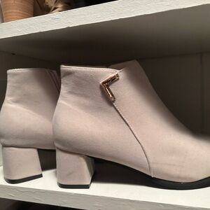 Elegant Cream Ankle Boots